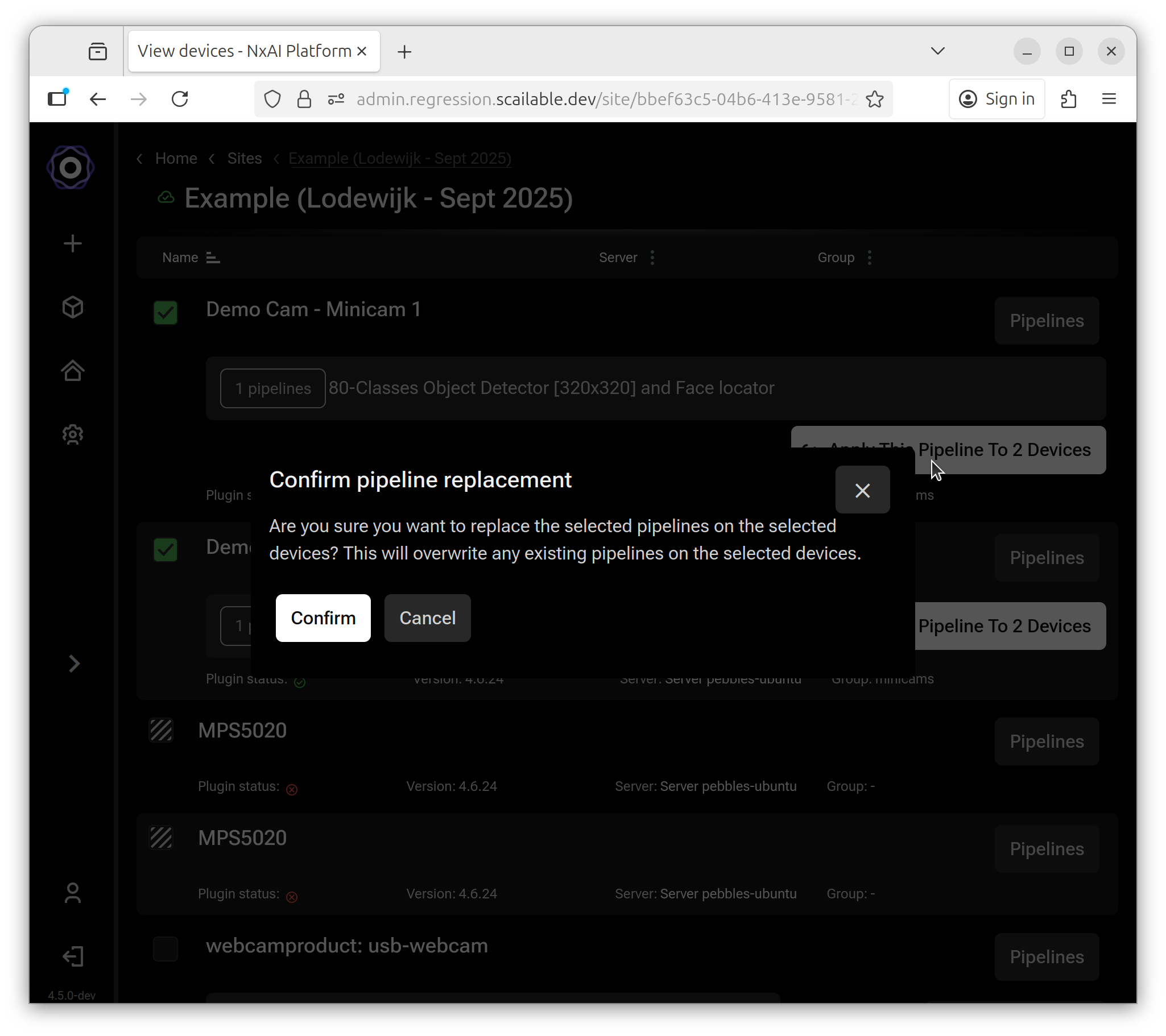 manage devices confirm