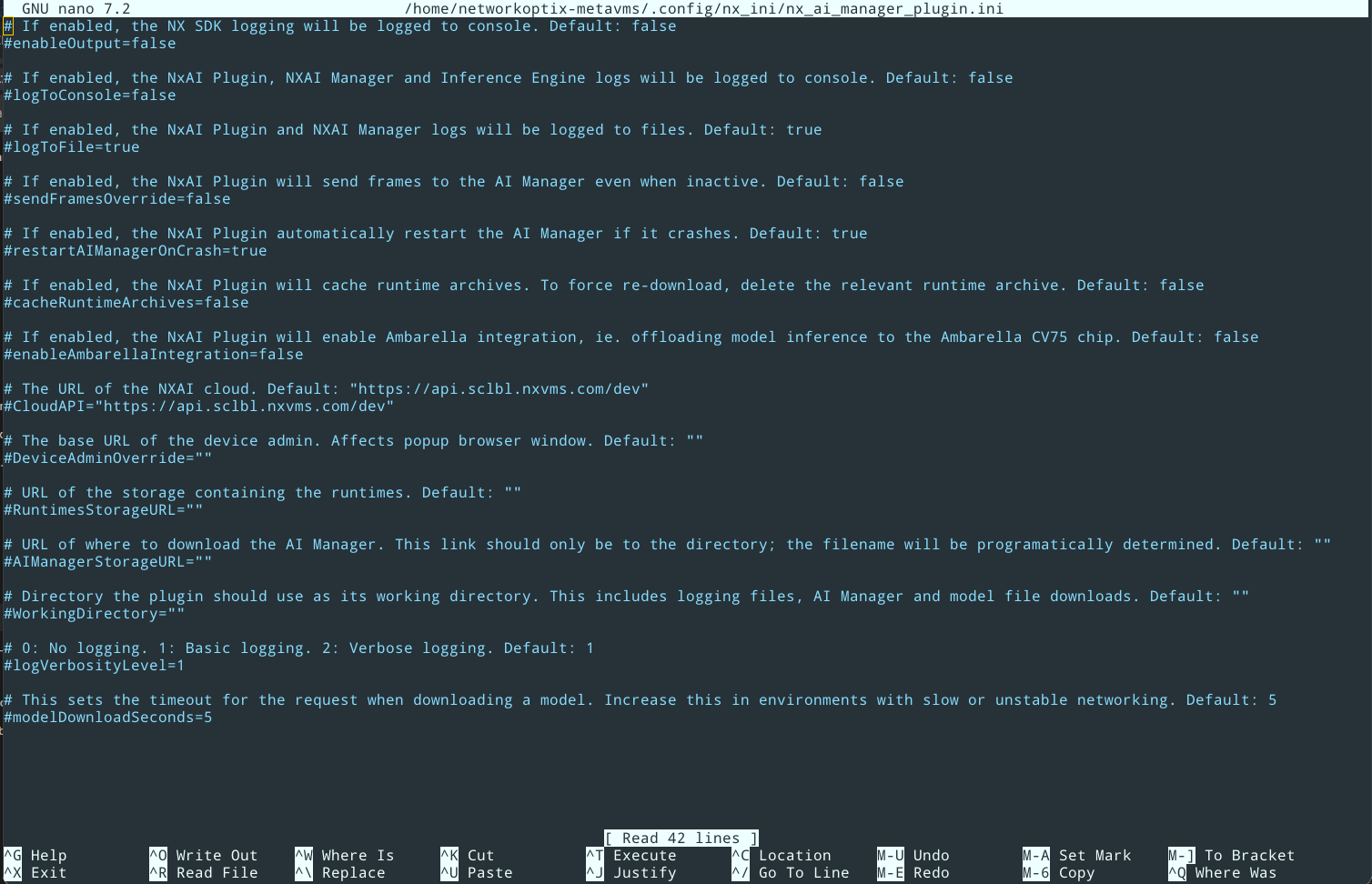 ini file populated contents