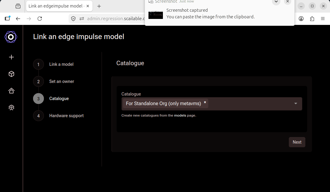 edgeimpulse catalogue selected